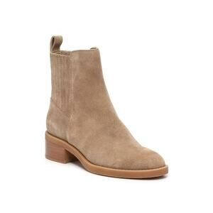 NEW Dolce Vita Farlin Suede Ankle Boots Beige Pull On Booties 8.5